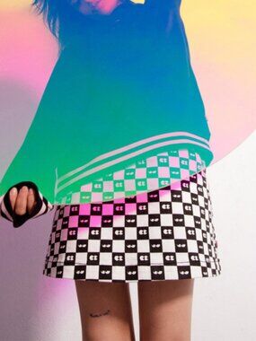 Vans x Lazy Oaf Eyeball Check Black & White Mini Womens L